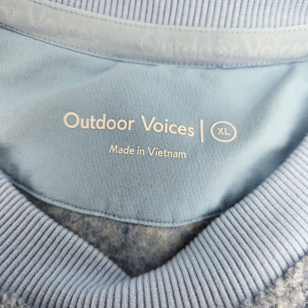 Outdoor Voices Wool Blend Fleece Oversized Light Blue Crew Neck Sweater Size XL - Picture 6 of 8